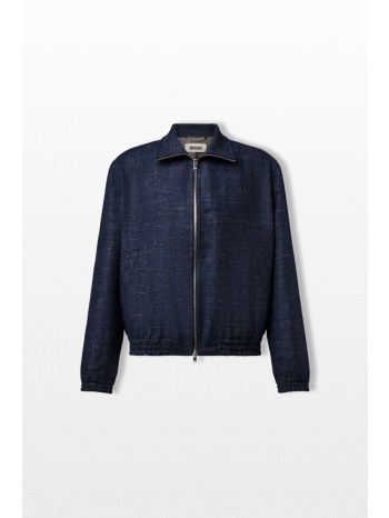drykorn ανδρικό μπλε textured wool-blend blouson jacket