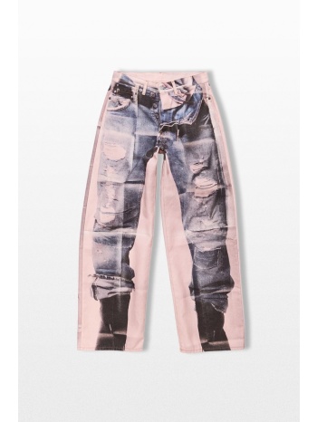 acne studios ανδρικό πολύχρωμο trompe-l`œil jeans