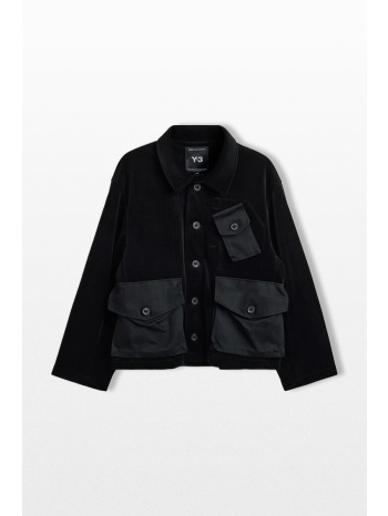 y-3 ανδρικό μαύρο velvet corduroy utility blouson jacket