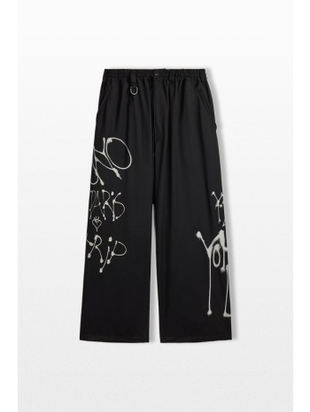 y-3 ανδρικό μαύρο chito graphic wide wool pants