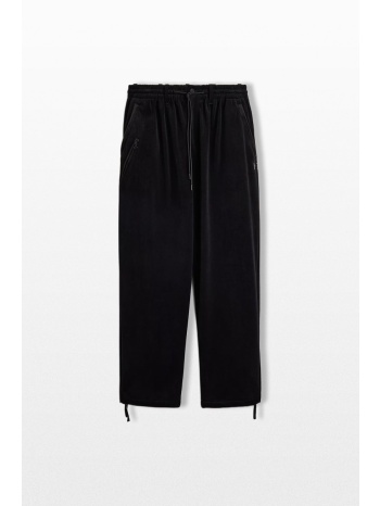 y-3 ανδρικό μαύρο velvet corduroy tapered trousers