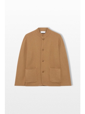 lardini ανδρικό καφέ wool knitted jacket