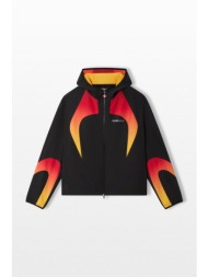 casablanca ανδρικό μαύρο gradient zip-up hooded jacket