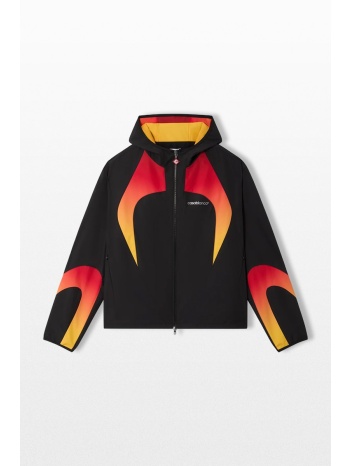 casablanca ανδρικό μαύρο gradient zip-up hooded jacket