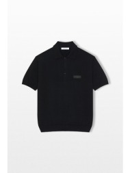 givenchy ανδρικό μαύρο couture seam cotton polo shirt