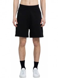 ανδρικό μαύρο black logo fleece shorts moncler