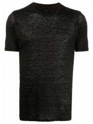 ανδρικό μαύρο mélange short-sleeve t-shirt 120% lino