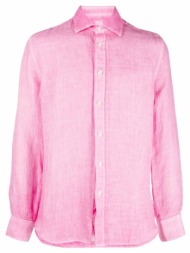 ανδρικό ροζ plain linen shirt 120% lino