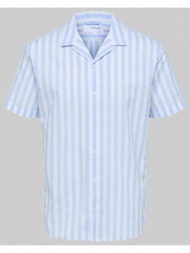 ανδρικό μπλε linen cuban shirt light blue selected homme