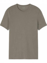 ανδρικό καφέ round neck cotton t-shirt/brown american vintage