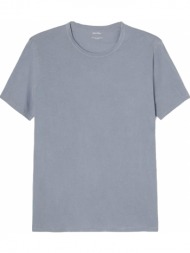 ανδρικό καφέ round neck cotton t-shirt/blue american vintage