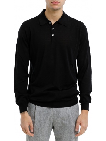 ανδρικό μαύρο long-sleeved polo shirt 39masq σε προσφορά