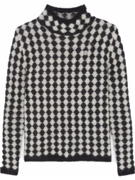 ανδρικό μαύρο turtleneck diamond motif sweater saint laurent