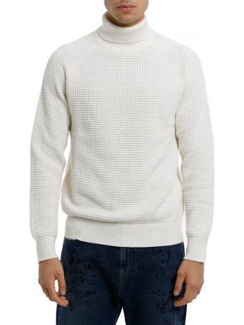 ανδρικό λευκό white knit rollneck selected homme