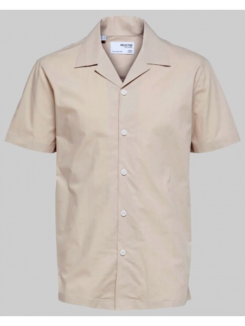 ανδρικό μπεζ cuban collar beige shirt selected homme σε προσφορά