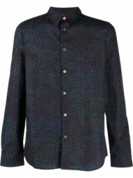 ανδρικό μαύρο patterned button-up shirt paul smith