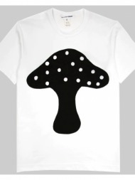 ανδρικό λευκό mushroom t-shirt comme des garçons shirt