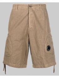 ανδρικό πορτοκαλί logo-patch cotton shorts c. p. company