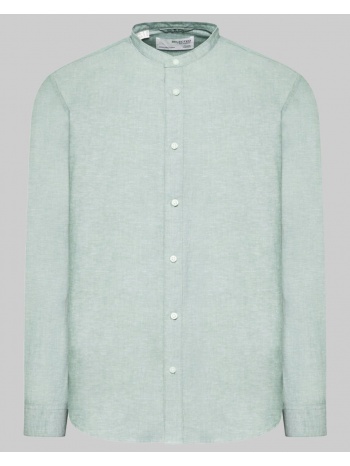 ανδρικό πράσινο linen shirt selected homme σε προσφορά