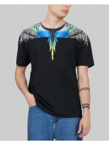 ανδρικό μαύρο patchwork wings regular t-shirt marcelo burlon σε προσφορά