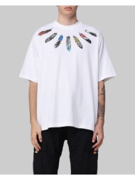 ανδρικό λευκό collar feathers over t-shirt marcelo burlon