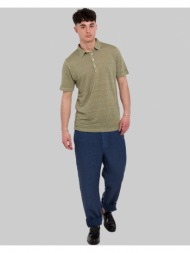 ανδρικό μπλε mélange short-sleeve t-shirt 120% lino