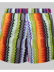 ανδρικό πολύχρωμο nylon blend zigzag swimming trunks missoni