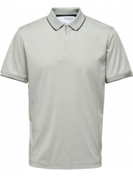 ανδρικό μπεζ quorter zip polo shirt selected homme
