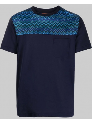ανδρικό μπλε zigzag-pattern crew-neck t-shirt missoni σε προσφορά