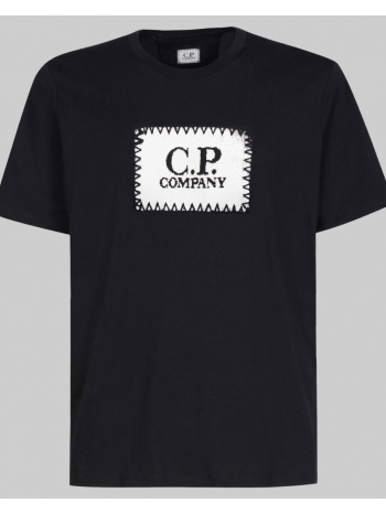 ανδρικό μαύρο jersey label t-shirt c. p. company σε προσφορά