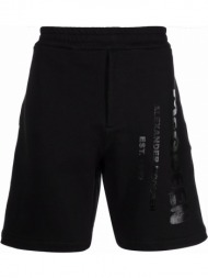 ανδρικό μαύρο logo-print track shorts alexander mcqueen