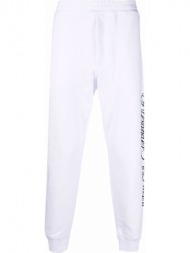 ανδρικό λευκό slim-fit cotton track pants alexander mcqueen
