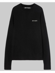 ανδρικό μαύρο basic logo sweater in black palm angels