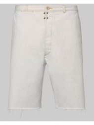 ανδρικό λευκό chalk selvedge denim shorts maison margiela