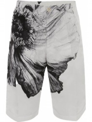 ανδρικό λευκό flower print polyfaille shorts alexander mcqueen