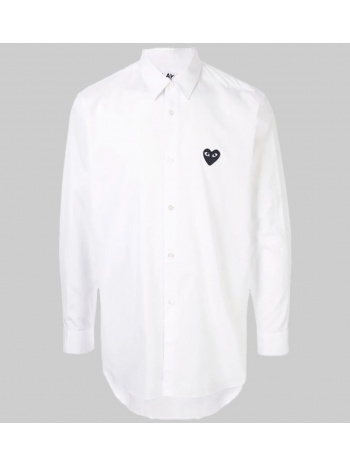ανδρικό λευκό small heart logo shirt in white comme des