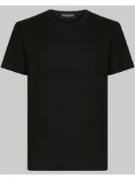 ανδρικό μαύρο embossed logo t-shirt dolce & gabbana
