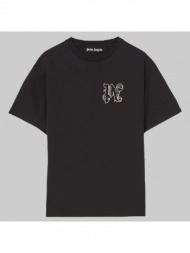 ανδρικό μαύρο monogram regular t-shirt palm angels