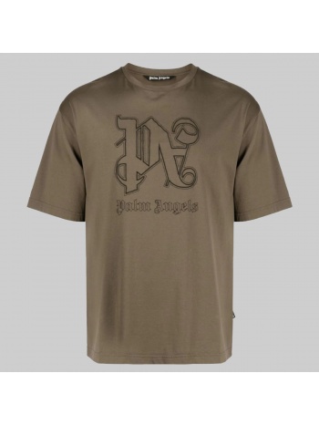 ανδρικό καφέ pa logo print brown t-shirt palm angels σε προσφορά