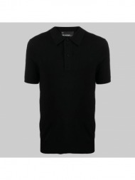 ανδρικό μαύρο techno knit polo t-shirt neil barrett