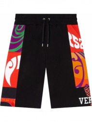 ανδρικό μαύρο multicolored music shorts versace