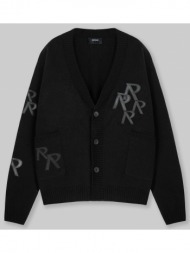 ανδρικό μαύρο applique knit cardigan represent