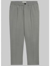 ανδρικό γκρι elasticated waist cropped fit trousers in grey ami paris