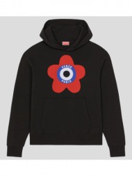 ανδρικό μαύρο target oversized hooded sweatshirt kenzo