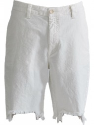 ανδρικό λευκό den fidias destressed shorts/white la vaca loca