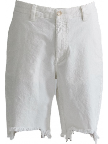 ανδρικό λευκό den fidias destressed shorts/white la vaca σε προσφορά