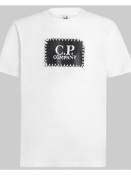 ανδρικό λευκό jersey label t-shirt in white c. p. company