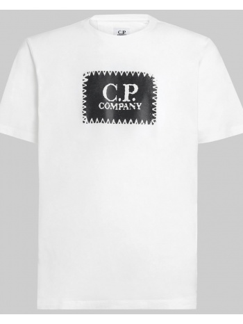 ανδρικό λευκό jersey label t-shirt in white c. p. company σε προσφορά