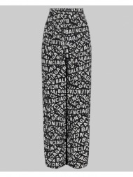 ανδρικό μαύρο black and white printed trousers balenciaga