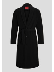 ανδρικό μαύρο wool blend coat in black hugo